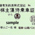 山陽電鉄 電車・バス全線 株主優待乗車証（定期券型） | チケット