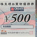 クリエイトSD（薬CREATE）株主優待券 ドラッグストア