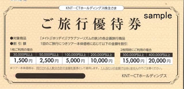 KNT-CT　近畿日本ツーリスト　株主優待　格安販売